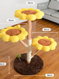 Load image into Gallery viewer, Sunflower Multi-Level Cat Tree & Condo by Pear Daisy, yellow petal platforms with brown centers
