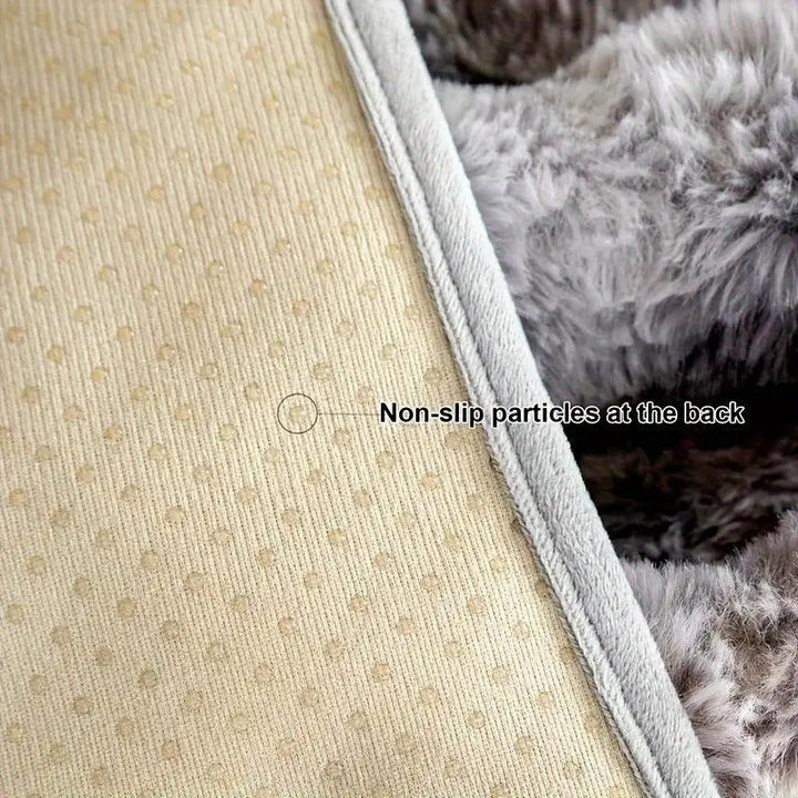Luxurious Gradient Velvet Sofa Cover by topspet; beige velvet front with dotted texture, soft grey plush backing.