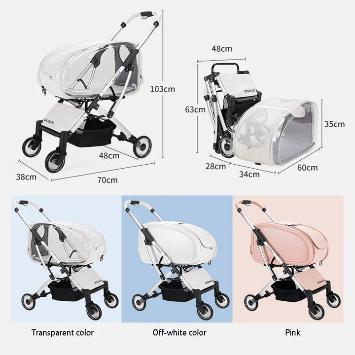 BOSIMAO Foldable Pet Stroller with Detachable Carrier – photo 3