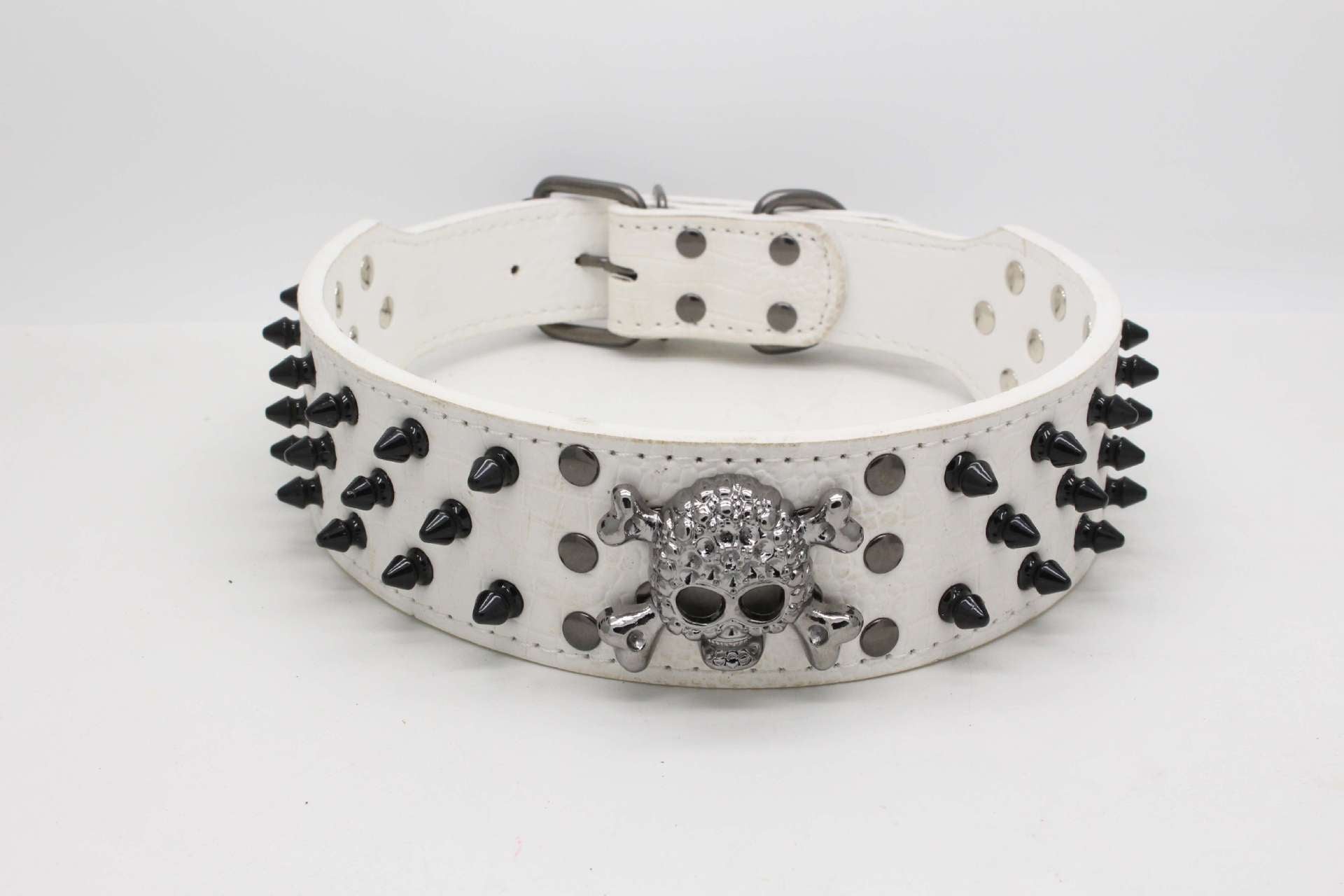 Skull Pet Collar Round Head Nail Dog Collar - from For Animals, With Love