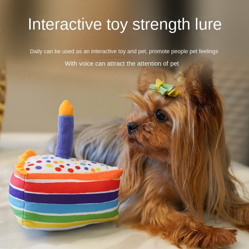 Birthday Cake Plush Squeaky Dog Toy – photo 3