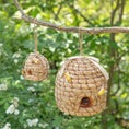 Load image into Gallery viewer, Beehive Birdhouse set of 3, woven natural-fiber hanging birdhouses by GreaterGood
