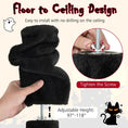Load image into Gallery viewer, Floor-to-Ceiling Gothic Cat Tree by DirectDeals, black plush, 97–118 in, 5-tier with condo
