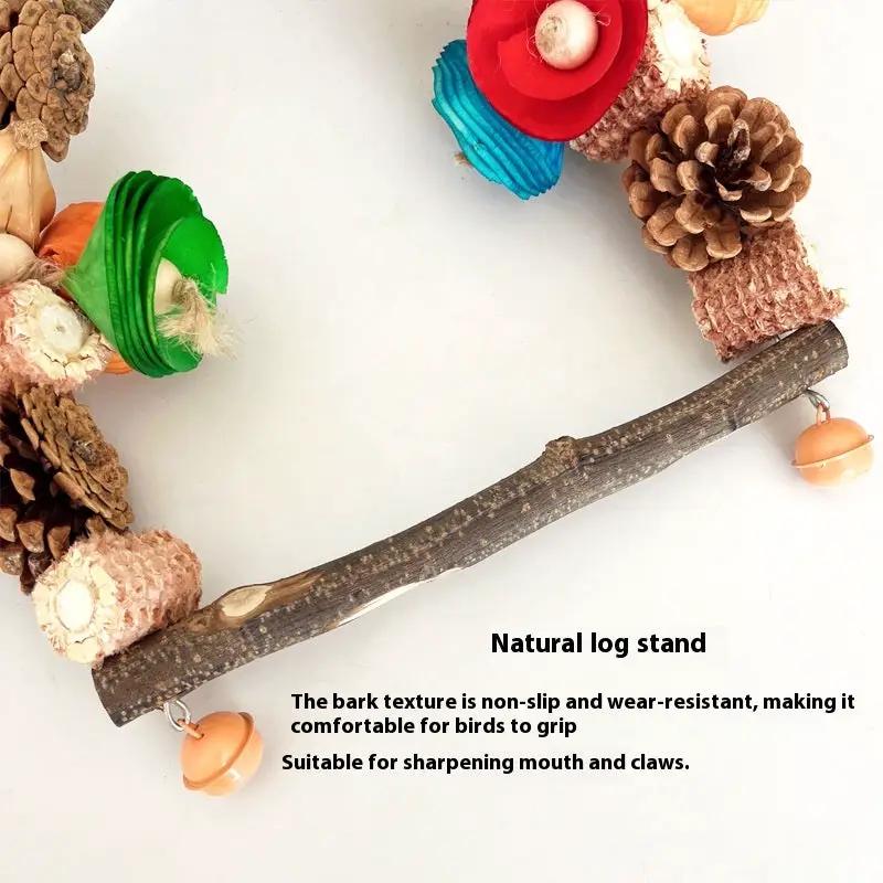 Premium Natural Wood Parrot Swing Claw Toy Pine Nut Grinding Tool by Sell My Stuff