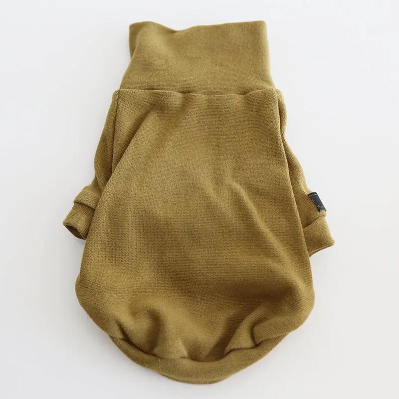 Small Dog Spring Solid Color Two-Legged Sweater in tan by SOCKPET