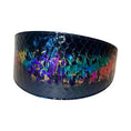Load image into Gallery viewer, 3-inch wide art deco custom snake collar with black faux snakeskin and rainbow gradient finish
