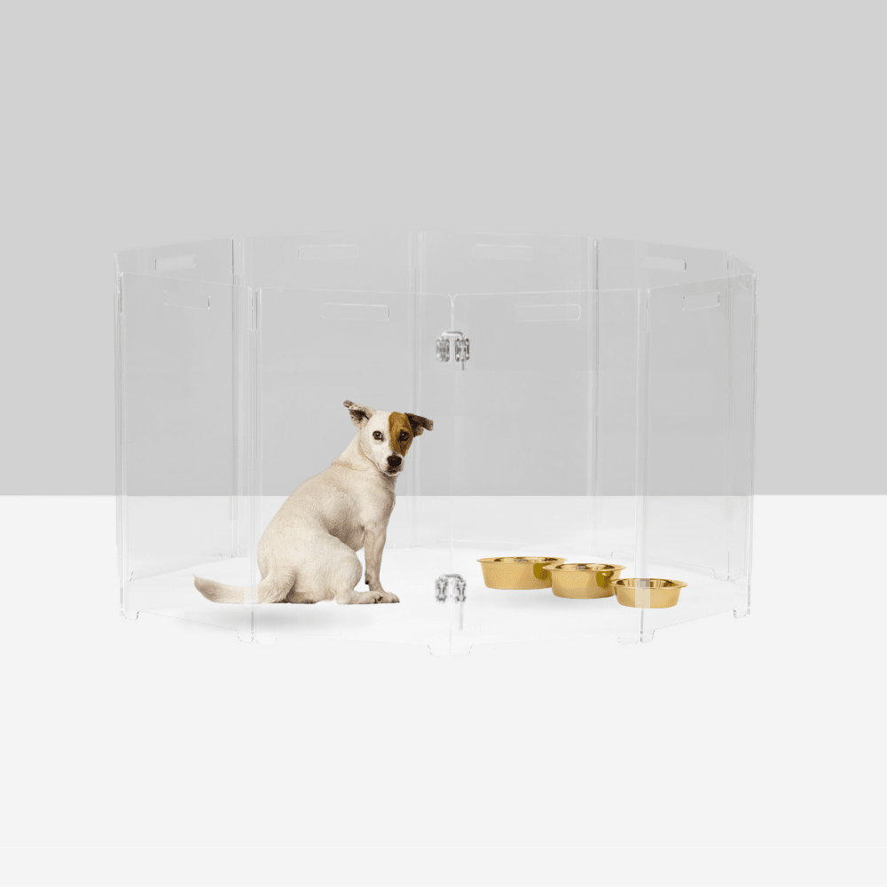 Hiddin Clear Acrylic Round Pet Playpen with Door
