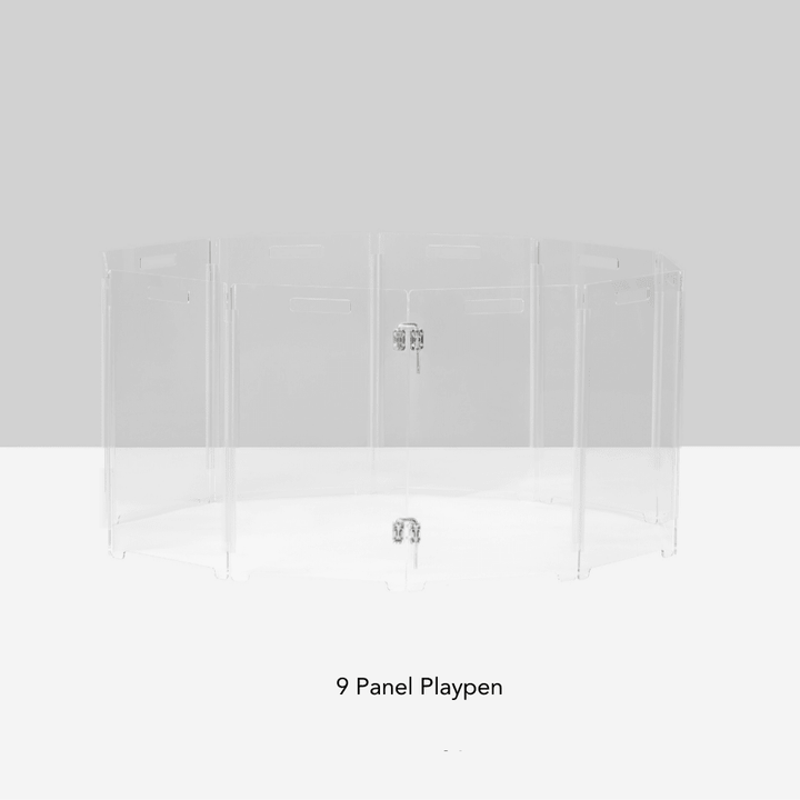 Hiddin Clear Acrylic Round Pet Playpen with Door