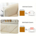 Load image into Gallery viewer, topspet rabbit fur sofa slipcover set with armrest and back covers in light grey; non-slip dog-friendly (2 pieces)
