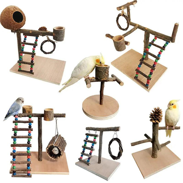 Premium Solid Wood Parrot Station Frame Training Bird Shelf Stand by Sell My Stuff