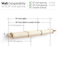 Carica l'immagine nel visualizzatore della galleria, Horizontal Scratching Post for Cats; wall-mounted cat scratcher with natural wood and sisal rope, 50 inches wide
