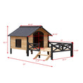 Cargar la imagen en la vista de la galería, Outdoor Large Wooden Cabin House Style Dog Kennel with Porch by HouseOfZazla
