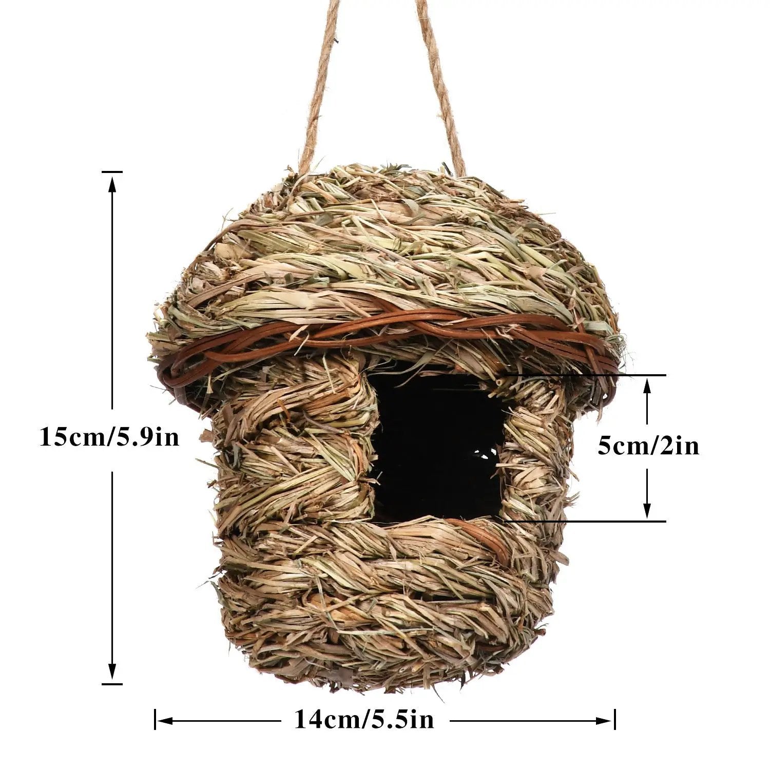 Artisan Handmade Straw Bird Nest Small Natural Yellow Grass Decor by Sell My Stuff