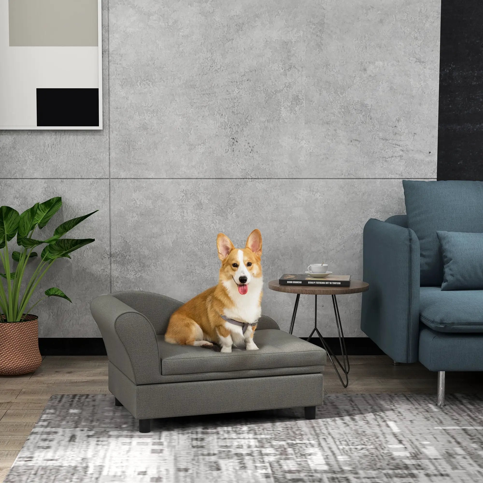 PawHut Pet Sofa Dog Couch Gray by HouseOfZazla