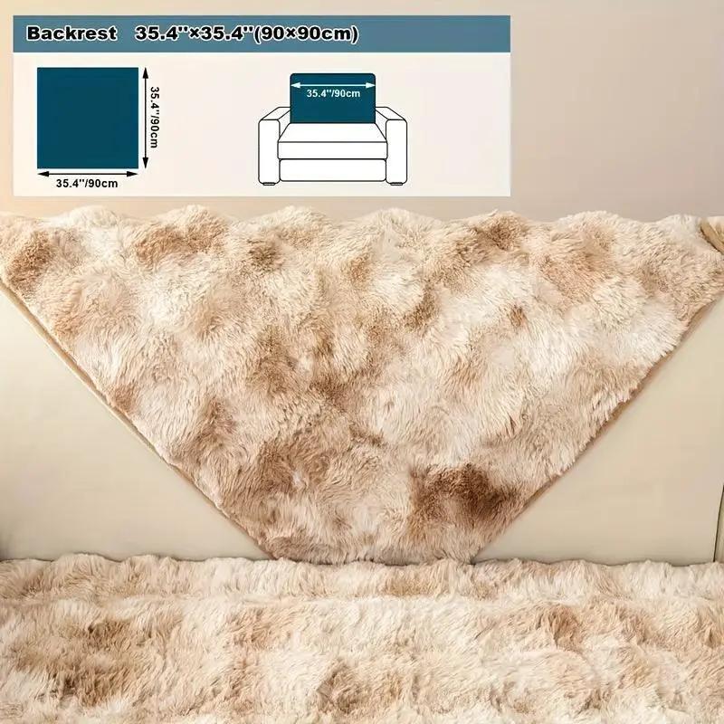 Luxurious Gradient Velvet Sofa Cover by topspet in beige gradient plush velvet