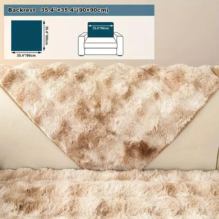 Luxurious Gradient Velvet Sofa Cover by topspet in beige gradient plush velvet