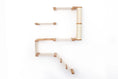 Carica l'immagine nel visualizzatore della galleria, The Deluxe Cat Fort - Modern Cat Condo by Catastrophic Creations, natural wood with sisal-wrapped post.
