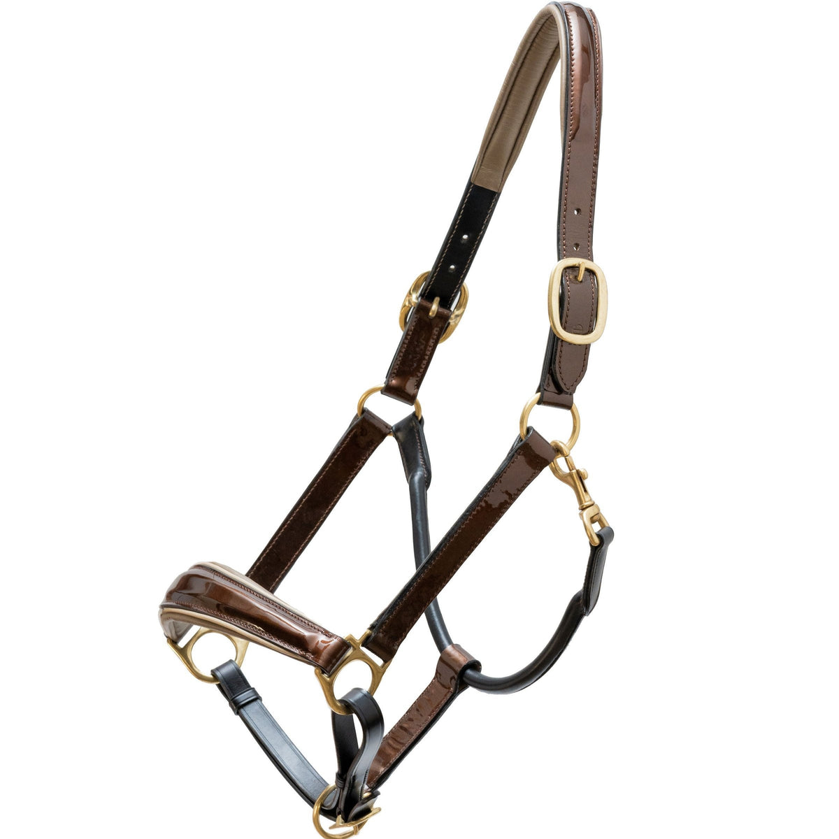 Halter Ego Catalonia Metallic Bronze & Black Leather Horse Halter