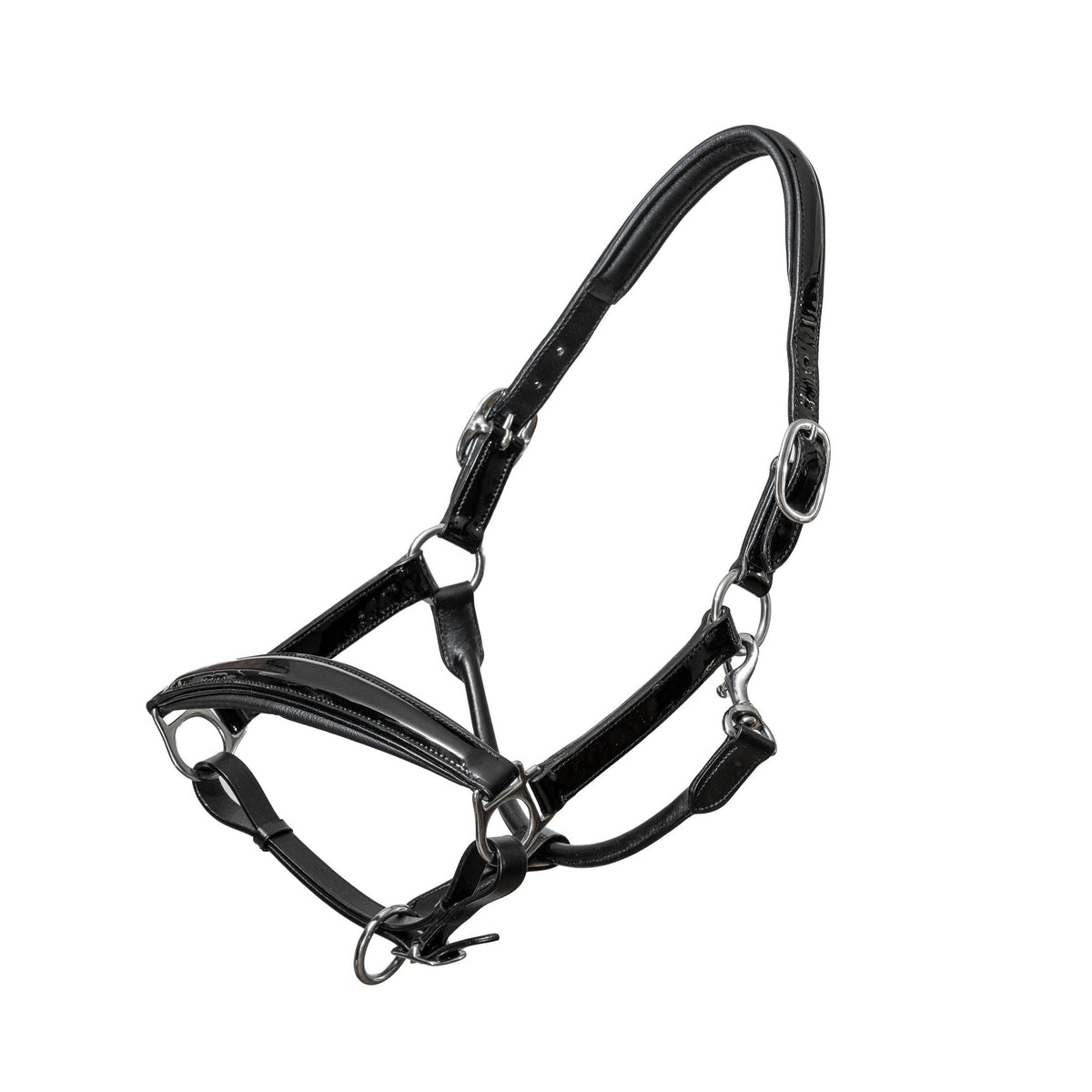 Halter Ego Valentina Black Patent Leather Horse Halter