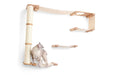 Charger l'image dans la visionneuse de la galerie, The Climb Condo Cat Wall Climbing System by Catastrophic Creations; natural wood with sisal rope post and wall shelves.
