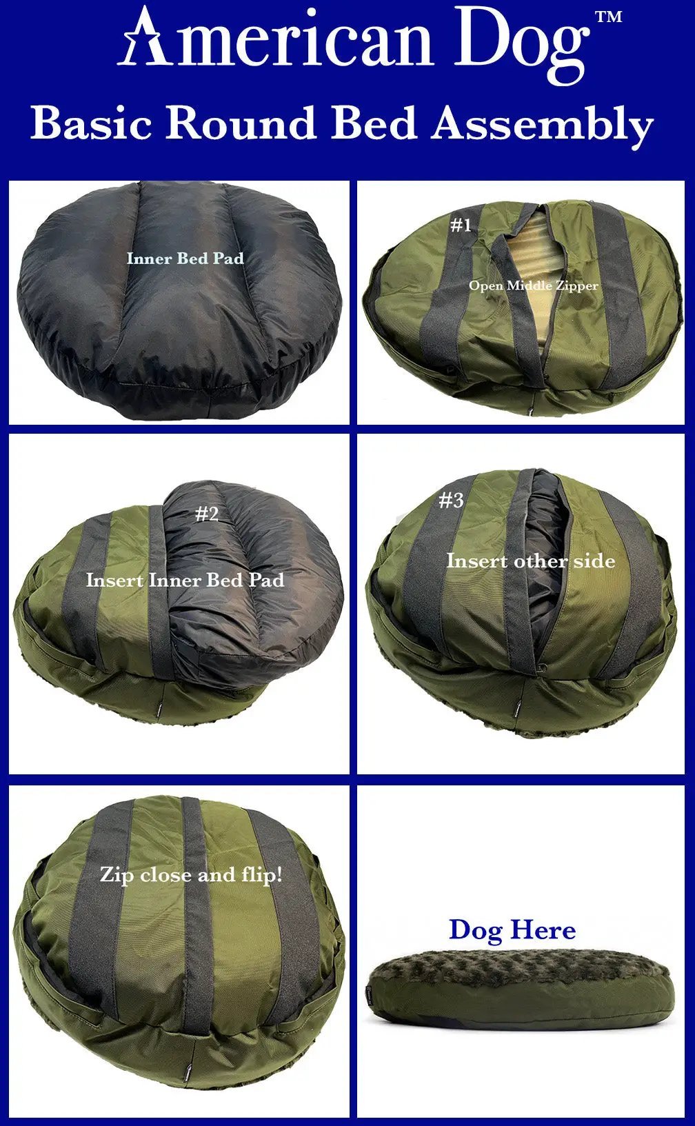 Armor Armor™ Heavy-Duty Orthopedic Round Dog Bed by American Dog