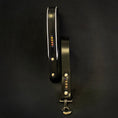 Load image into Gallery viewer, Bestia Atlantis black and chameleon leather dog collar, view 5
