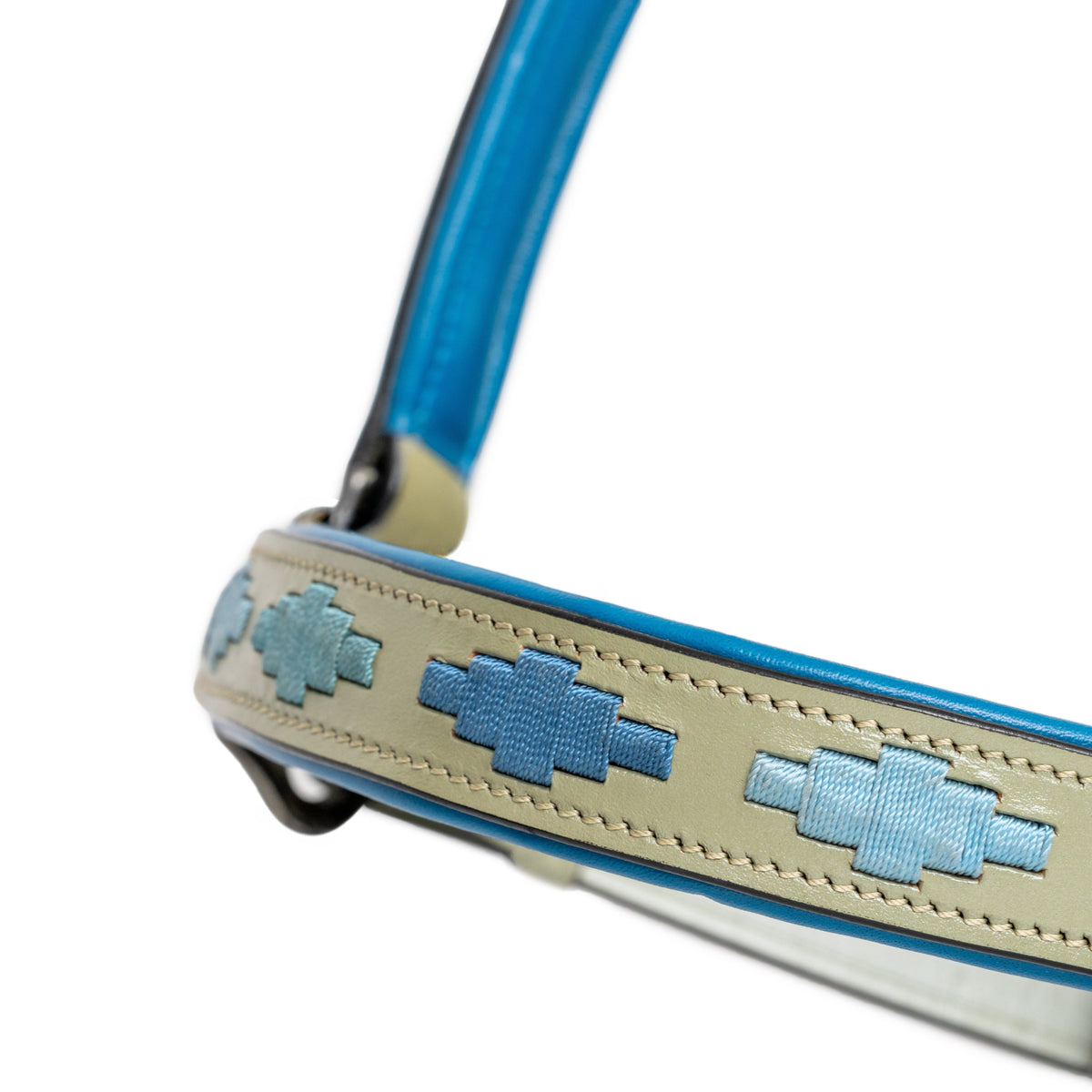 Halter Ego Azura Leather Horse Halter, close-up of the noseband and padding