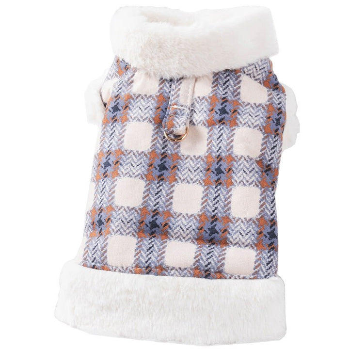 Plaid Fleece-Lined Dog Vest with Leash Ring – photo 5