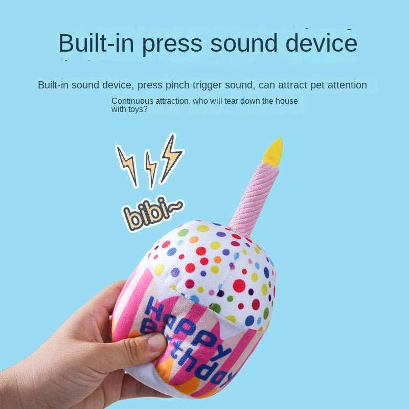 Birthday Cake Plush Squeaky Dog Toy – photo 2