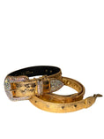 Bild in Galerie-Betrachter laden, Glam Gold Italian Leather Collar Set by Allysa Payne Beverly Hills
