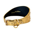 Load image into Gallery viewer, Italian Leather Glam Gold Studded 3” Collar by Allysa Payne Beverly Hills
