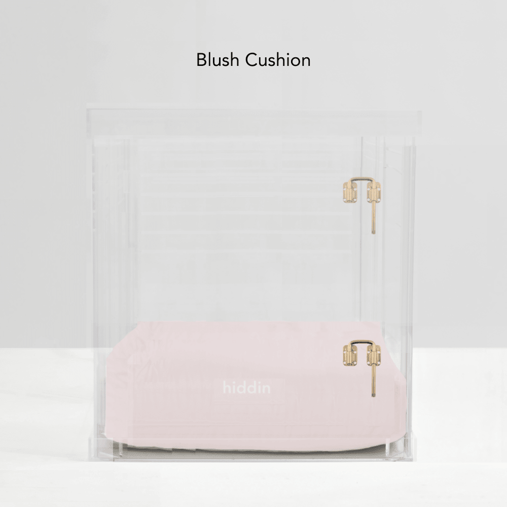 Hiddin Clear Acrylic Dog Crate – Large, Gold Latch