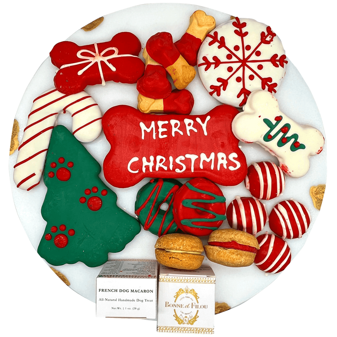 Christmas Dog Treats Gift Box, 18 Handmade Treats
