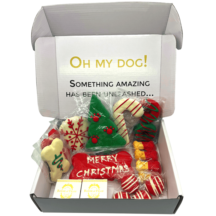 Christmas Dog Treats Gift Box, 18 Handmade Treats