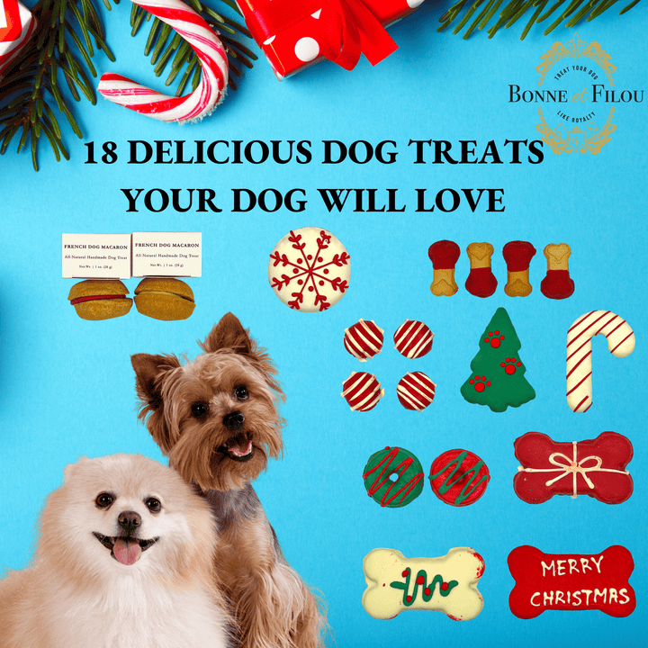 Christmas Dog Treats Gift Box, 18 Handmade Treats