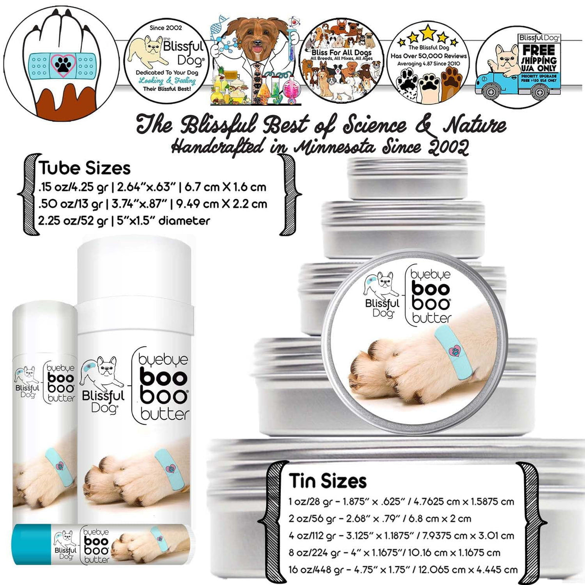 Bye Bye Boo Boo Butter for Dogs, 1 Dog Label