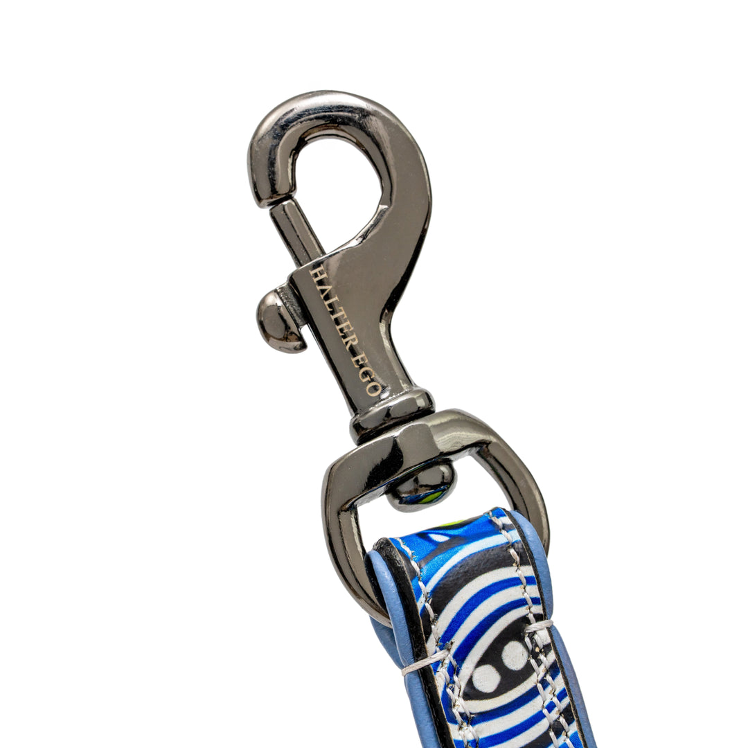 Halter Ego Blossom Leather Dog Leash, swivel snap