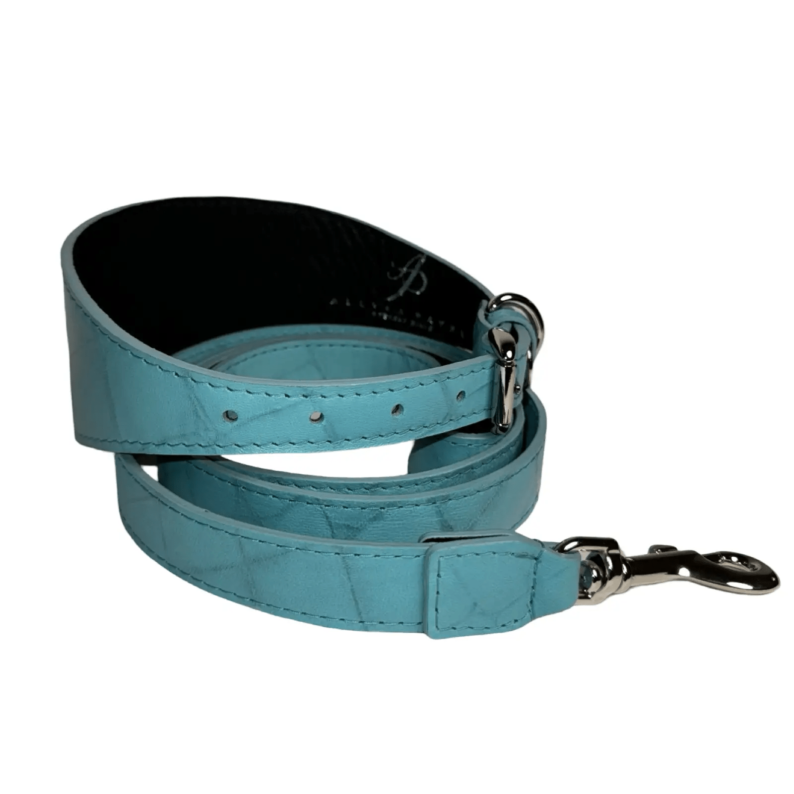 The Tiffany Collection Turquoise Leather Collar by Allysa Payne Beverly Hills