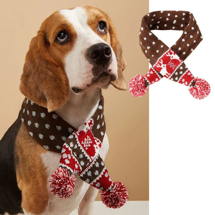 Knit Christmas Dog Scarf with Pom-Poms – photo 8