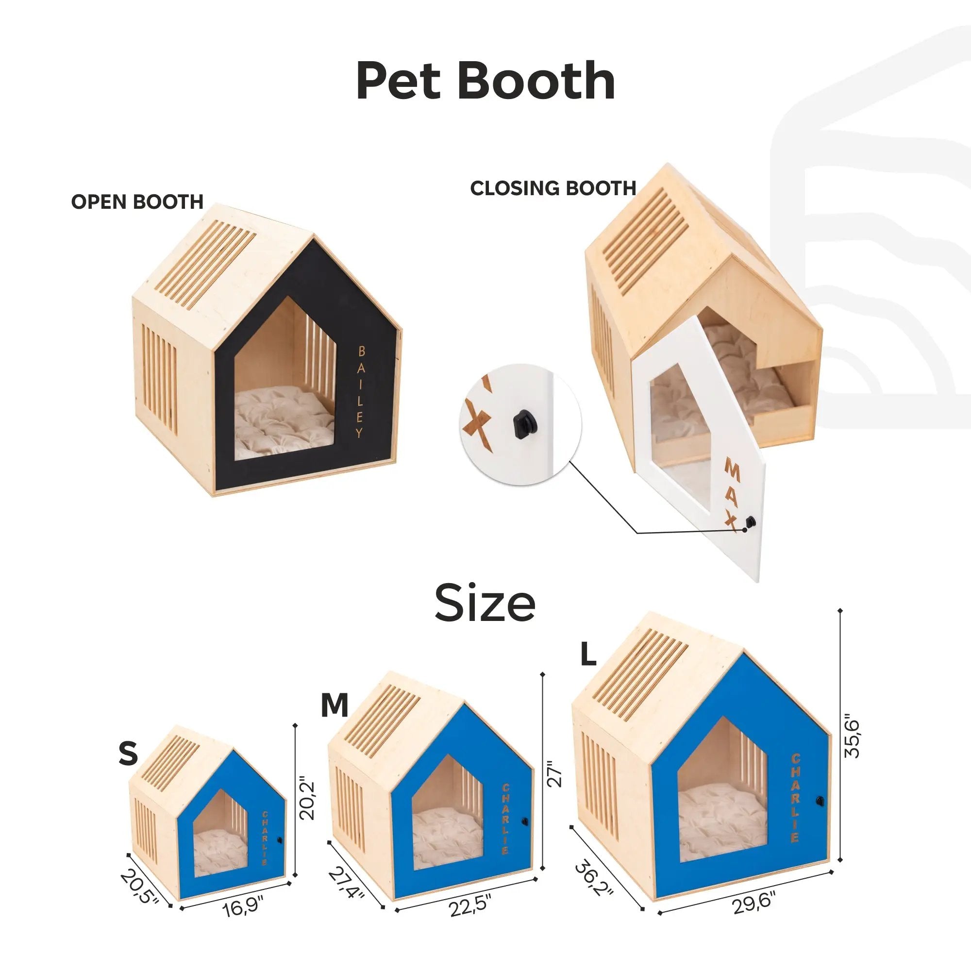 White Booth Style Wooden Dog House For Small Indoor Breeds Durable Pet Bed Room Decor Furniture Shelter Safe Space by Enjoy The Wood