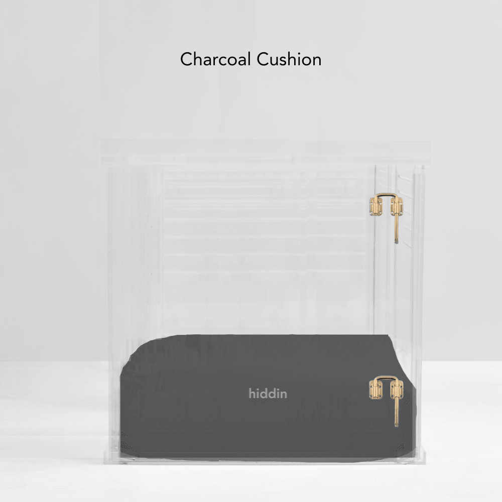 Hiddin Clear Acrylic Dog Crate – Large, Gold Latch
