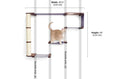 Charger l'image dans la visionneuse de la galerie, The Climb Condo cat wall climbing system by Catastrophic Creations; a cat condo with natural sisal post and purple-brown wood accents

