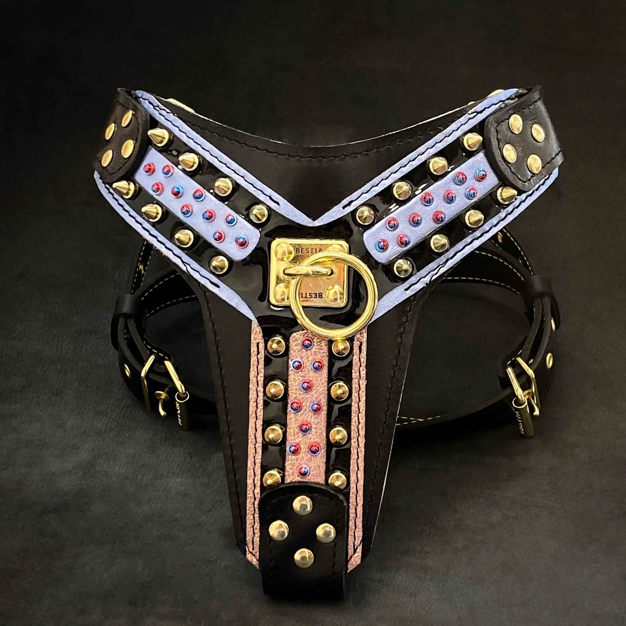 The "Candy" Black Harness - Harnesses from Bestia Dog Gear