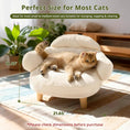 Cargar la imagen en la vista de la galería, Cat Sofa Bed Furniture Style Velvet Pet Couch with Wood Legs Small Dogs by Wags & Whiskers Pet Supply
