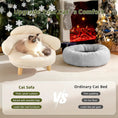 Cargar la imagen en la vista de la galería, Cat Sofa Bed Furniture Style Velvet Pet Couch with Wood Legs Small Dogs by Wags & Whiskers Pet Supply
