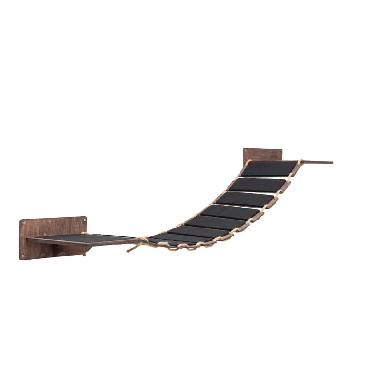 Cat Wood Bridge Wall Mounted Cat Shelf 48 Inch Dark Walnut by Enjoy The Wood