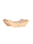 Load image into Gallery viewer, Floating oak cat bed shelf perch with beige cushion by Enjoy The Wood B2B
