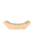 Load image into Gallery viewer, Cat Curve Wall Bed natural wood with beige cushion
