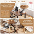 Charger l'image dans la visionneuse de la galerie, Cat Desk Bed by DirectDeals with removable plush cushion; wicker basket on a desk-mounted stand for indoor cats
