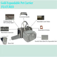 Load image into Gallery viewer, Mr. Peanut's Gold Series Big Apple XL Expandable Pet Carrier V3.0, air-travel compliant, grey nylon with mesh panels
